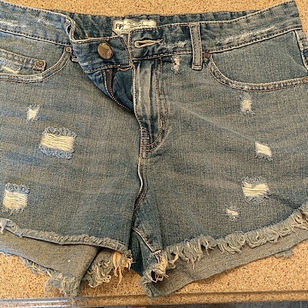 Free People shorts, raw edge, distressed